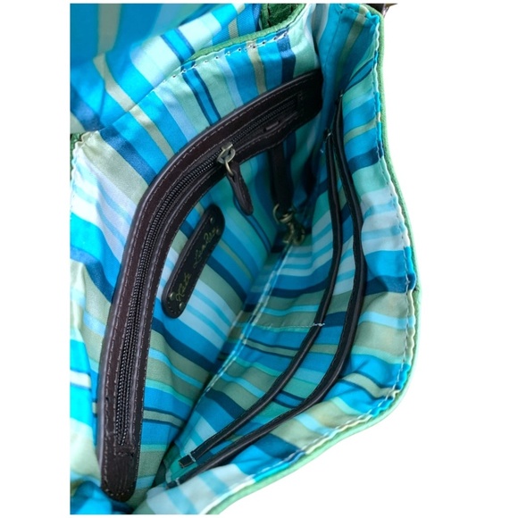 Vintage Y2K Kate Landry Purse Green Brown Crossbody Fairycore Boho - Picture 2 of 9